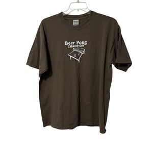 Gildan Men's Brown Beer Pong Champion T-Shirt Size XL